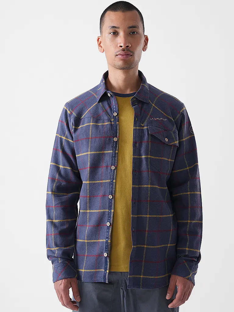 LA SPORTIVA | Chemise d'escalade en flanelle Rambler pour hommes | Bleu foncé