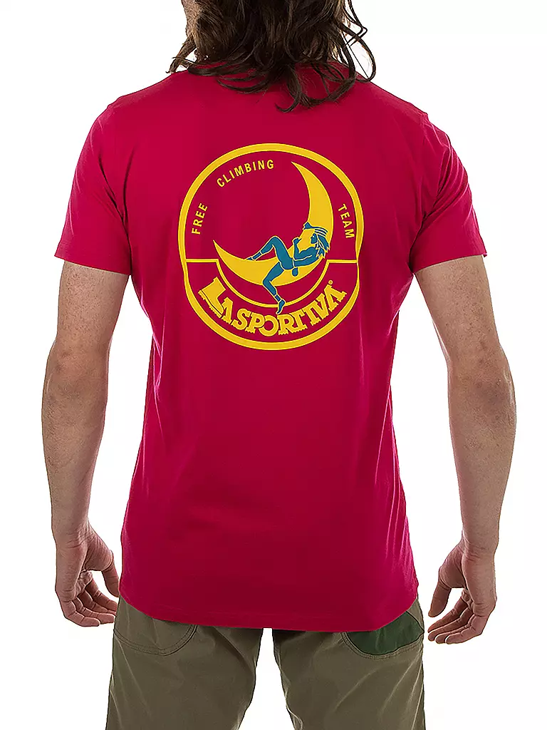 LA SPORTIVA | T-shirt d'escalade homme Climbing on the Moon | Rose vif