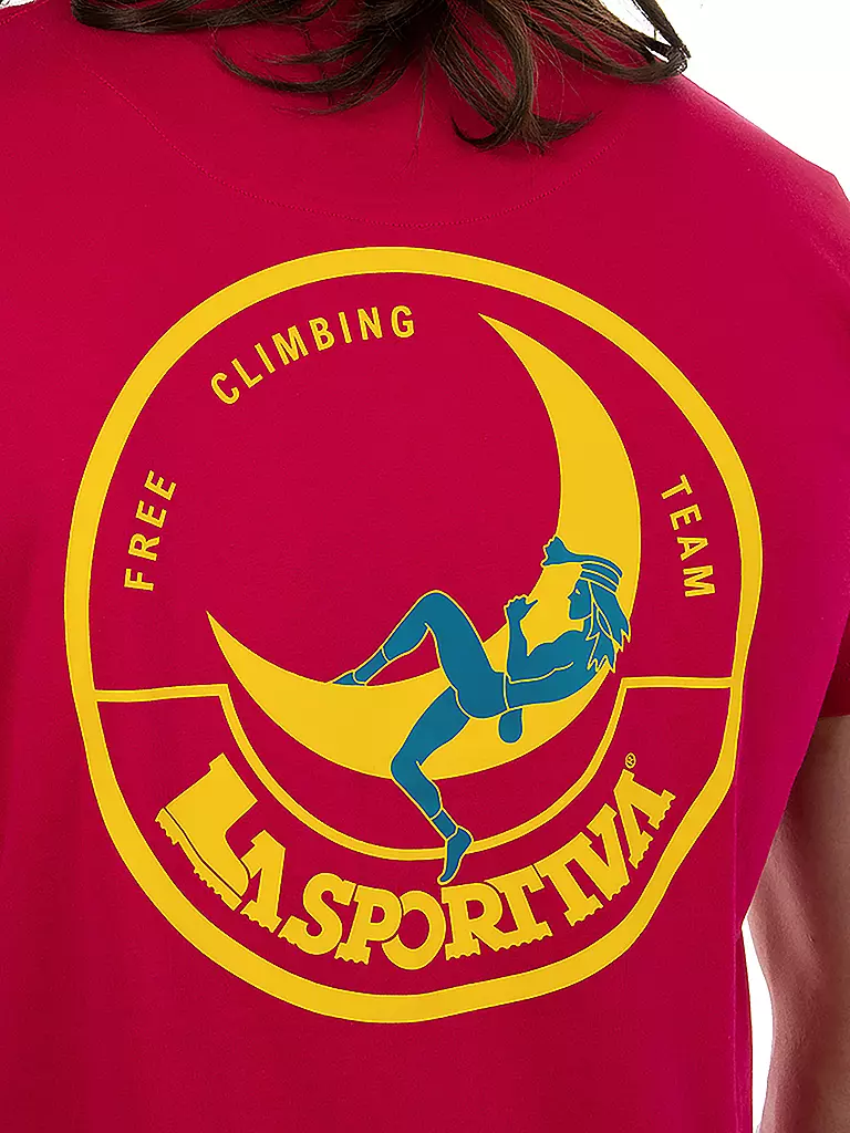 LA SPORTIVA | T-shirt d'escalade homme Climbing on the Moon | Rose vif