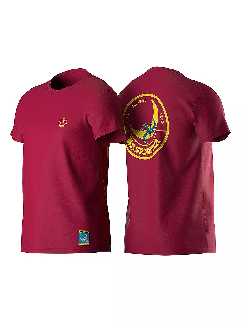 LA SPORTIVA | T-shirt d'escalade homme Climbing on the Moon | Rose vif