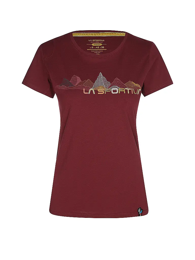 LA SPORTIVA | T-shirt d'escalade Peaks pour femmes | Rouge foncé