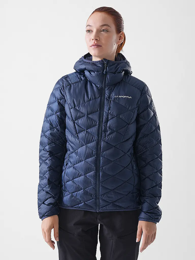 LA SPORTIVA | Veste isolante pour femme Pinnacle Down à capuche | Bleu foncé
