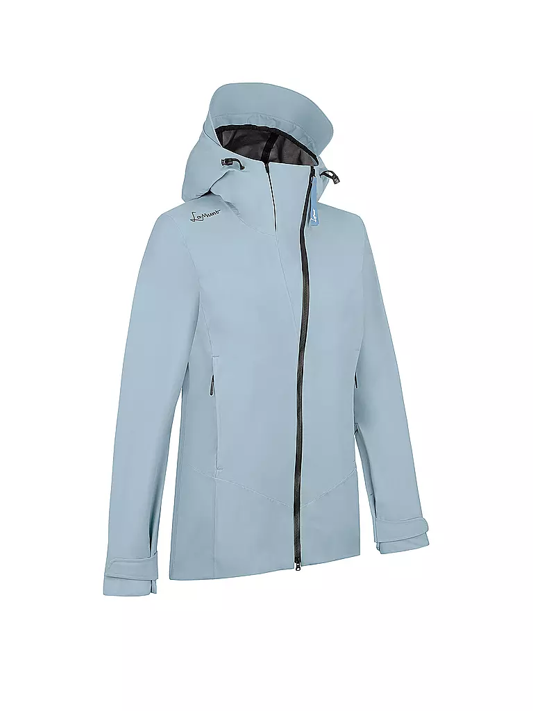 LAMUNT | Veste de randonnée pour femme Giada 3L Waterproof à capuche | Bleu clair