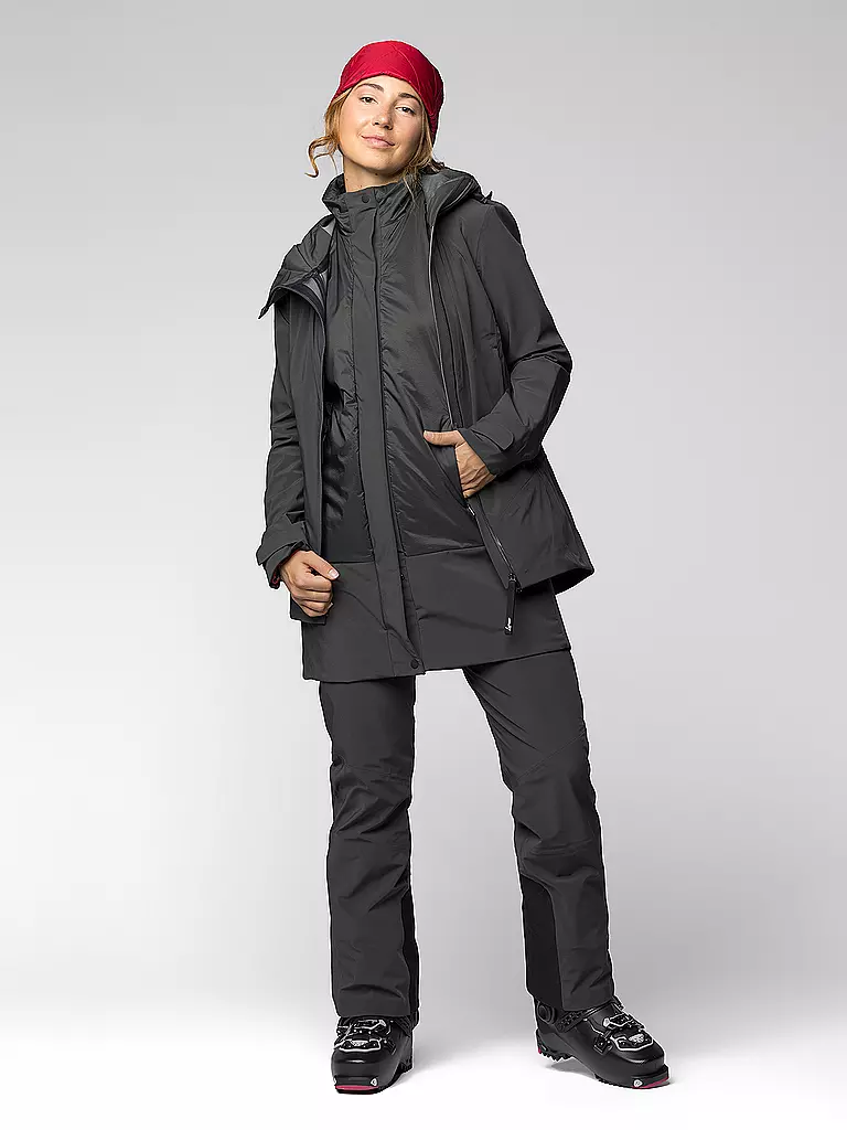 LAMUNT | Veste de randonnée pour femme Giada 3L Waterproof à capuche | Noir