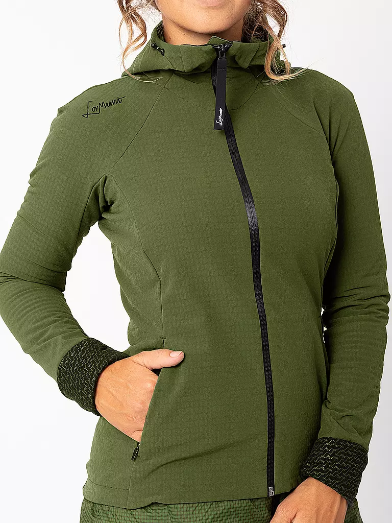 LAMUNT | Veste de randonnée pour femmes Paola Tech Hoodie | Vert foncé