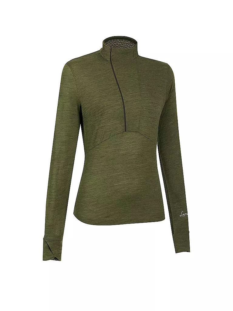 LAMUNT | Zipshirt fonctionnel pour femmes Alexandra | Vert foncé