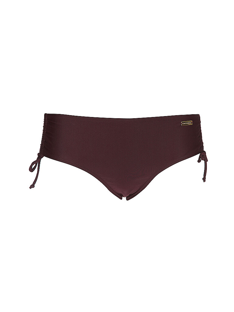 Bas de bikini froncé rouge foncé 46