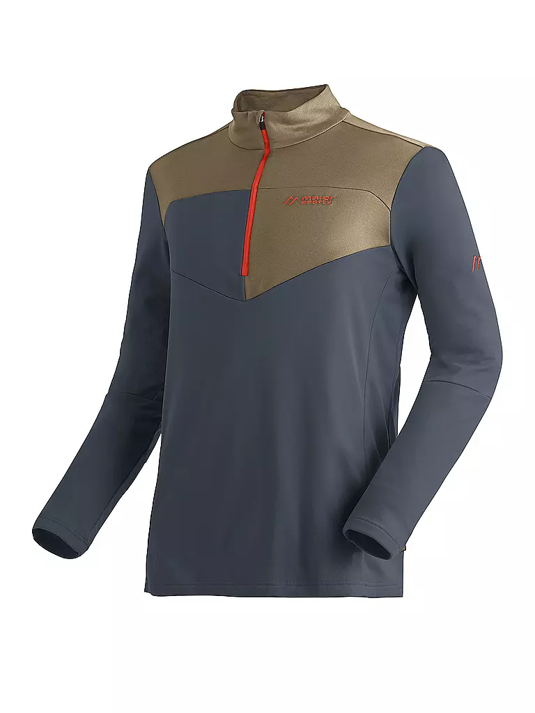 MAIER SPORTS | Zipshirt de sous-vêtement Felian pour homme | Marron clair