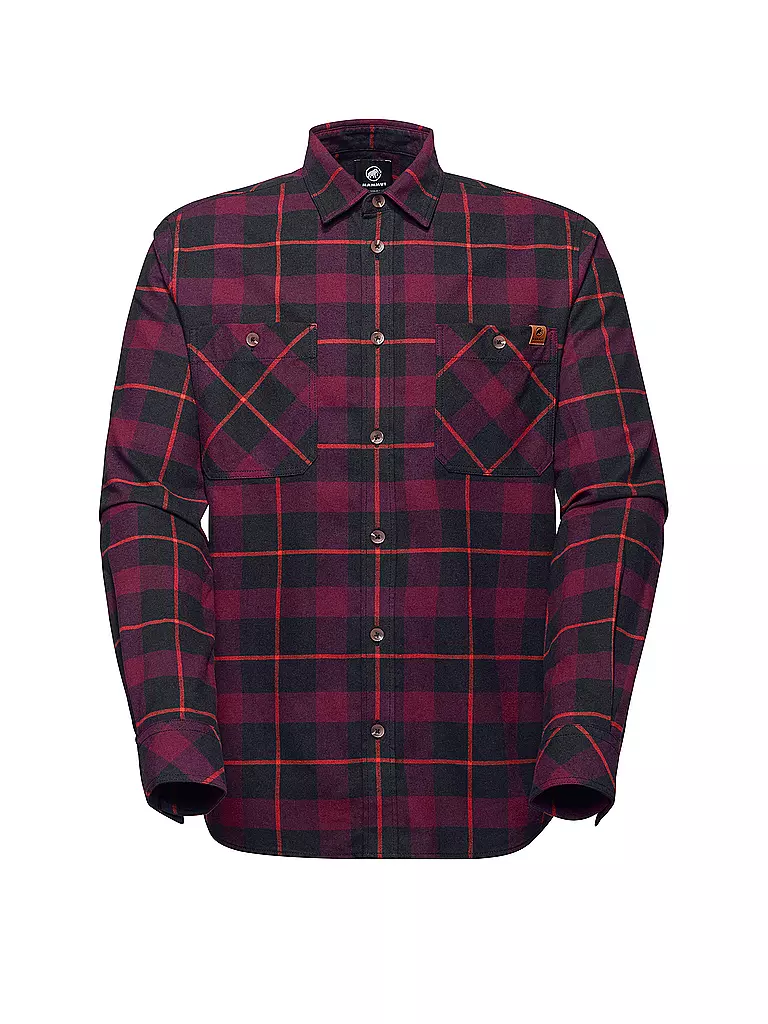 MAMMUT | Chemise fonctionnelle Alvra pour hommes | Rouge foncé