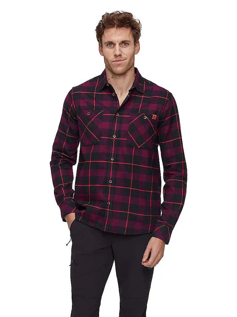 MAMMUT | Chemise fonctionnelle Alvra pour hommes | Rouge foncé