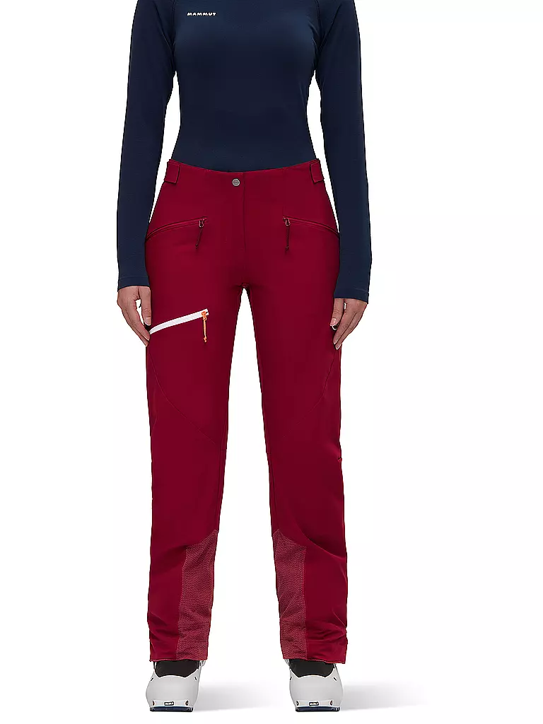 MAMMUT | Damen Touren Softshellhose Taiss Guide mit Schneegamasche | Rouge foncé