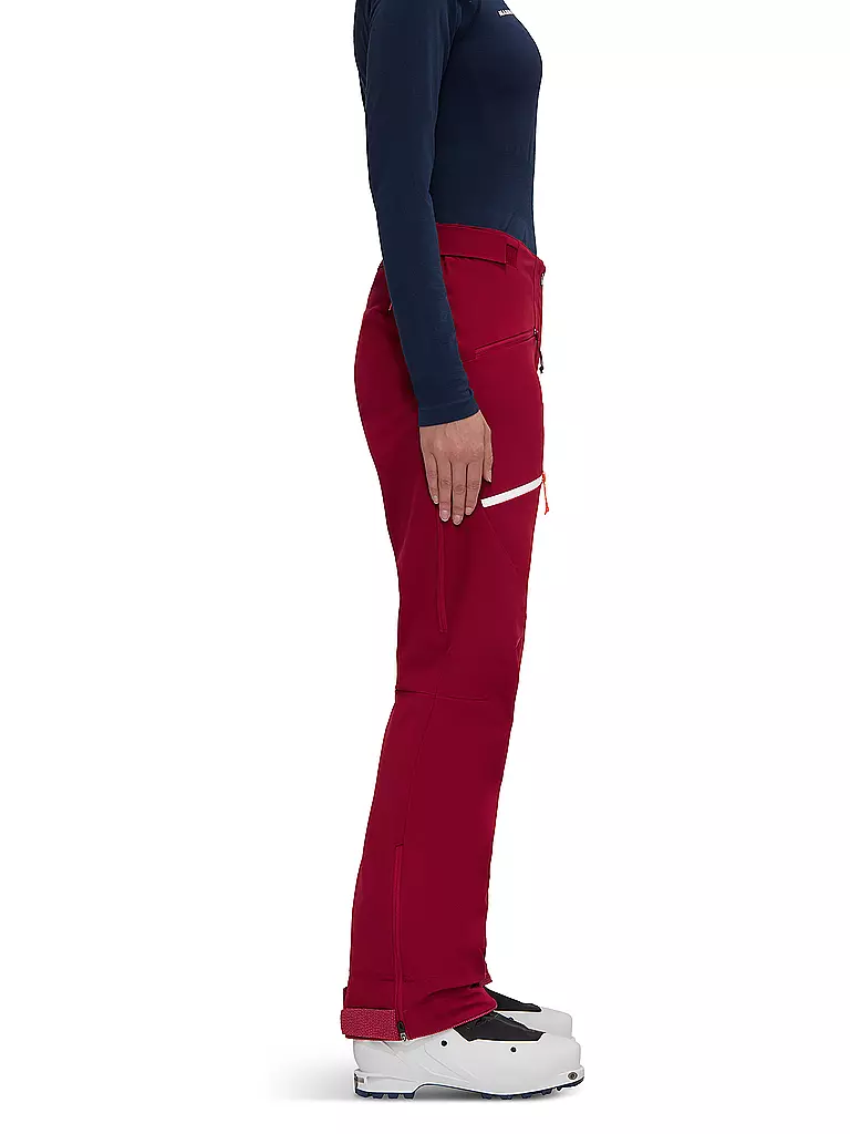 MAMMUT | Damen Touren Softshellhose Taiss Guide mit Schneegamasche | Rouge foncé