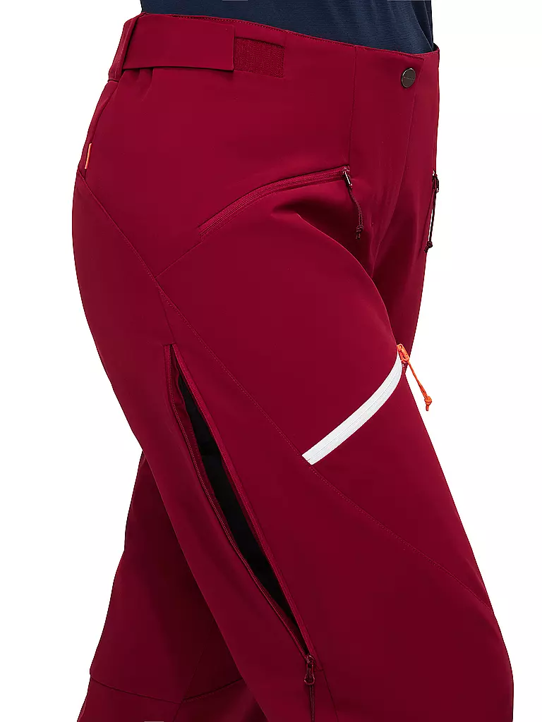 MAMMUT | Damen Touren Softshellhose Taiss Guide mit Schneegamasche | Rouge foncé