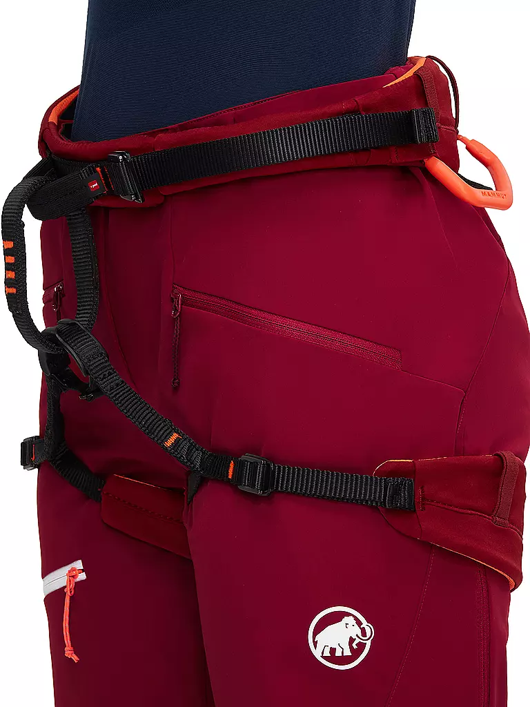 MAMMUT | Damen Touren Softshellhose Taiss Guide mit Schneegamasche | Rouge foncé