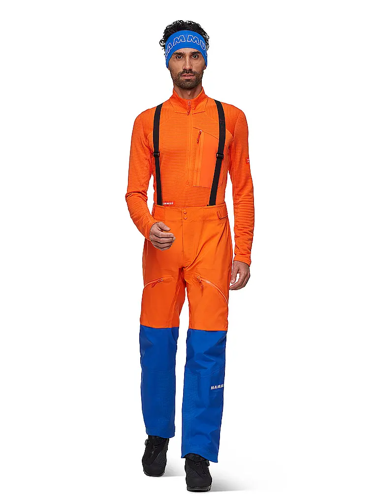 MAMMUT | Pantalon de randonnée homme Eiger Nordwand Pro 3L GTX HS avec bretelles | Orange