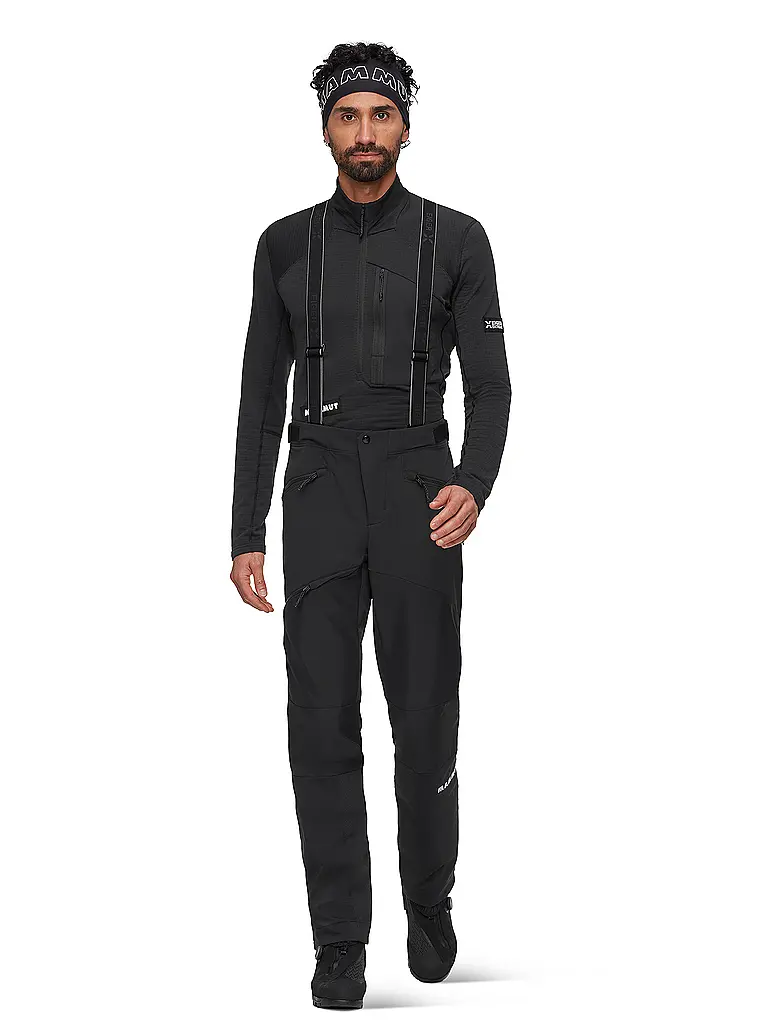 MAMMUT | Pantalon de randonnée softshell pour homme Eiger Nordwand Pro avec bretelles | Noir
