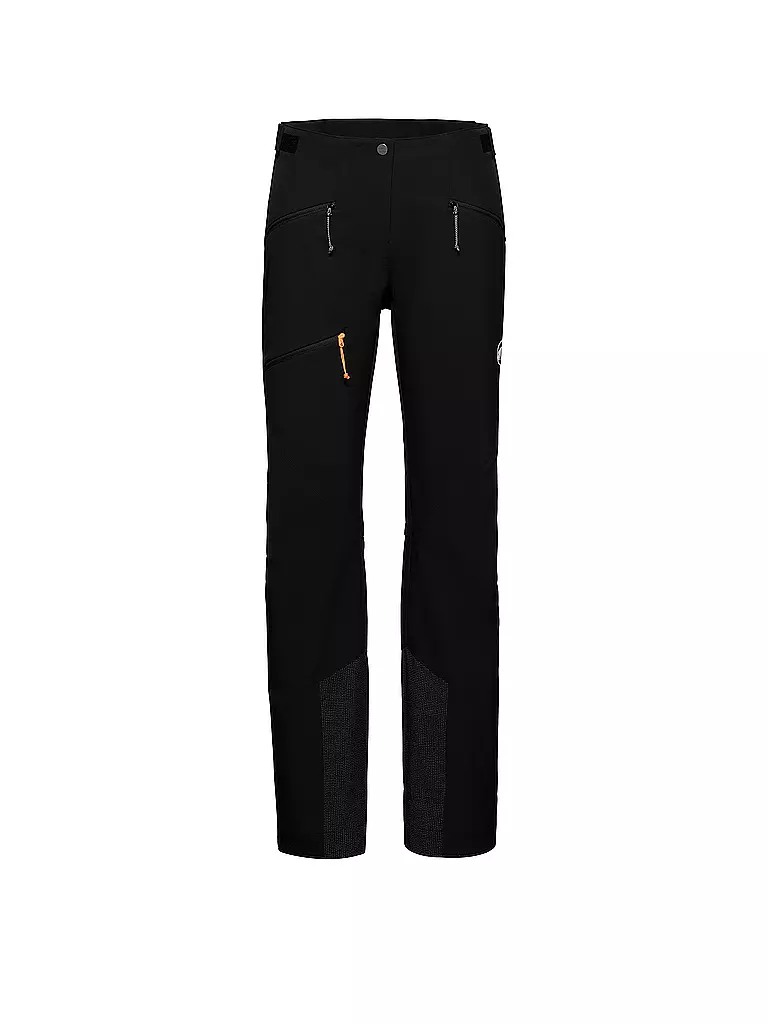 MAMMUT | Pantalon softshell de randonnée pour femmes Taiss Guide avec guêtres pare-neige | Noir