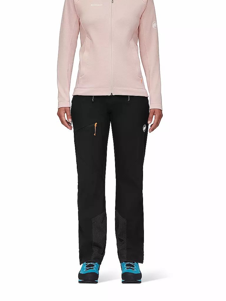 MAMMUT | Pantalon softshell de randonnée pour femmes Taiss Guide avec guêtres pare-neige | Noir
