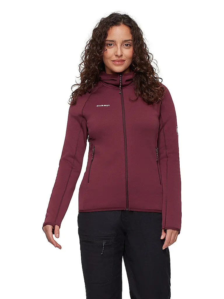 MAMMUT | Veste polaire pour femme Aconcagua Light ML à capuche | Rouge foncé