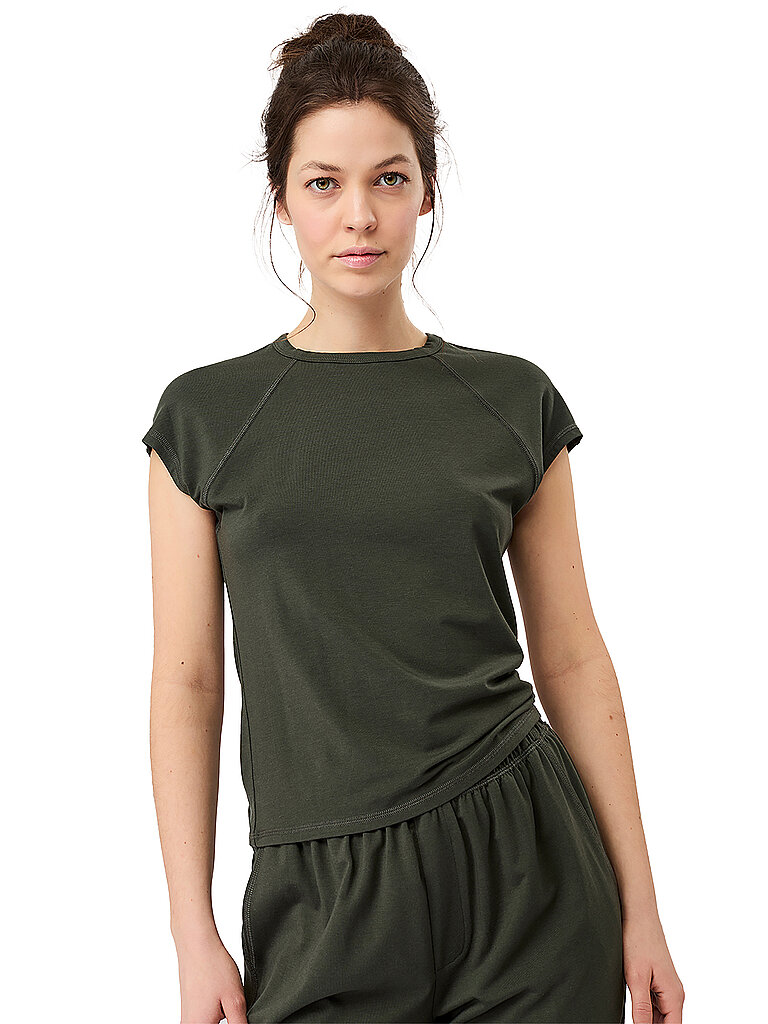 T-shirt de yoga slim fits vert foncé XS