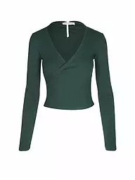 MANDALA | Damen Wickelweste Wrap Claire | Vert foncé