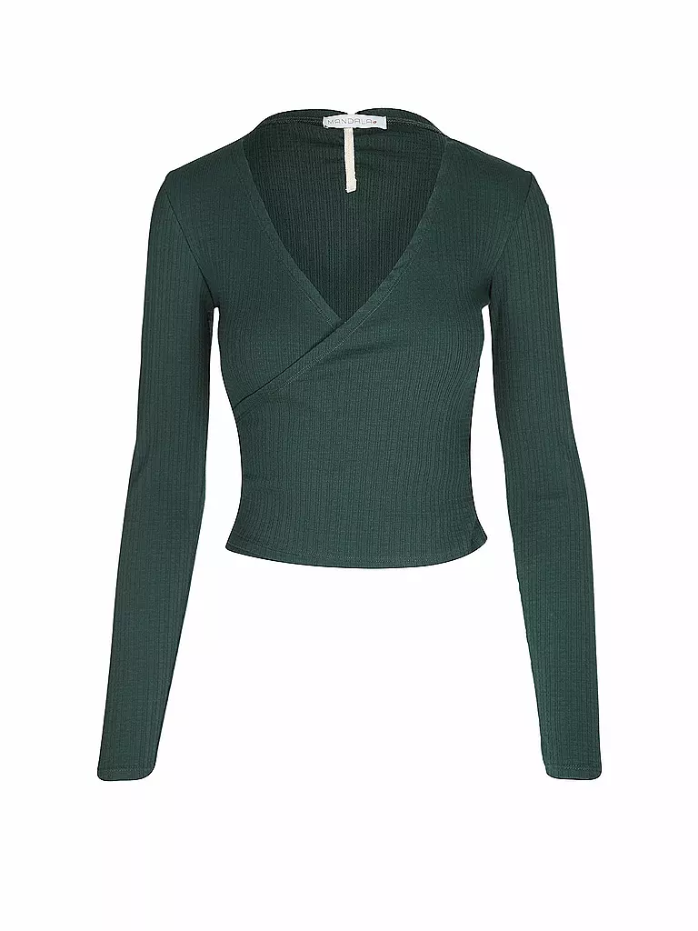 MANDALA | Damen Wickelweste Wrap Claire | Vert foncé