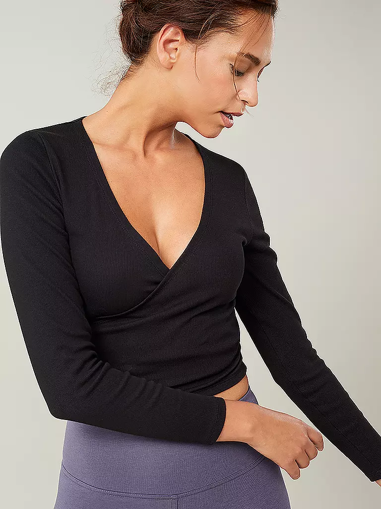 MANDALA | Damen Wickelweste Wrap Claire | Noir