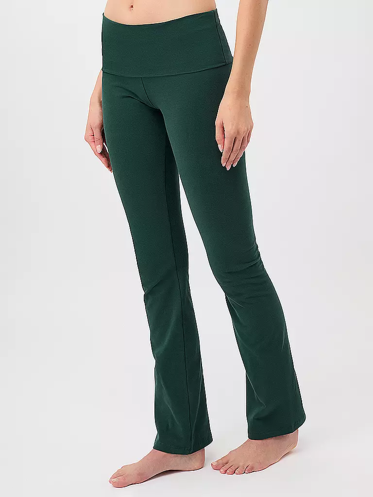 MANDALA | Damen Yoga Hose Classic Rolldown | Vert foncé