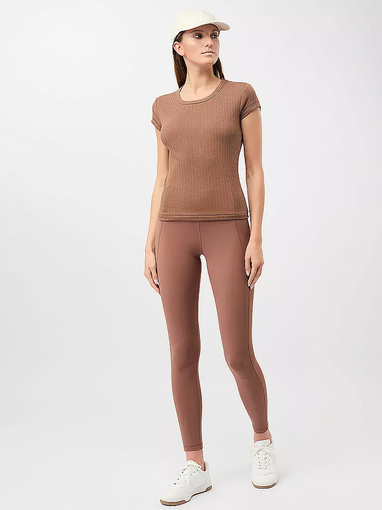 MANDALA | Damen Yoga Shirt Pique | Marron