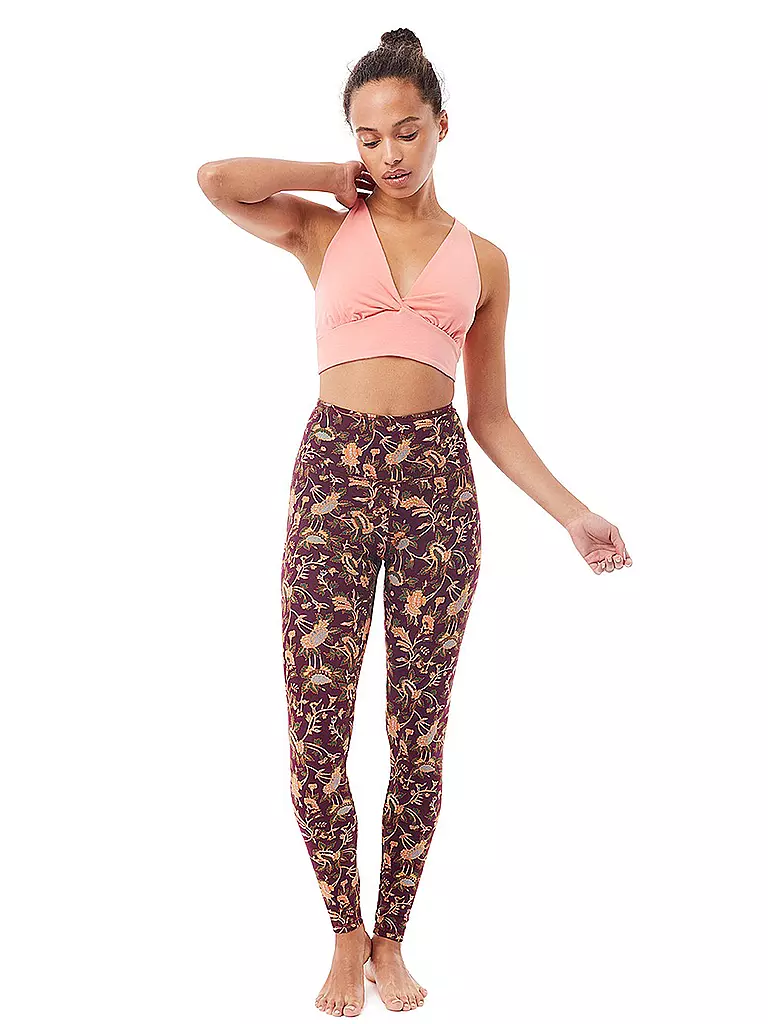 MANDALA | Damen Yoga Tight Printed | Rouge foncé