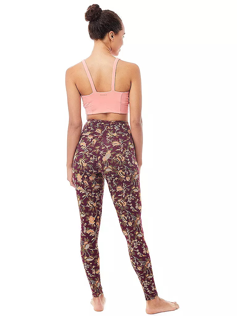 MANDALA | Damen Yoga Tight Printed | Rouge foncé