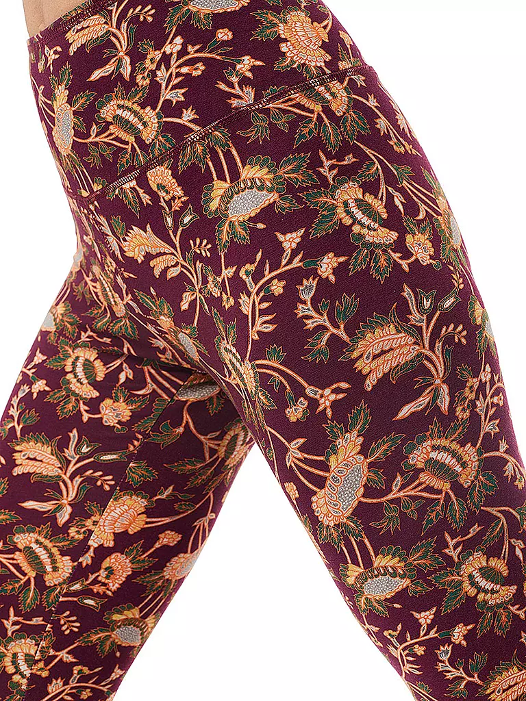 MANDALA | Damen Yoga Tight Printed | Rouge foncé