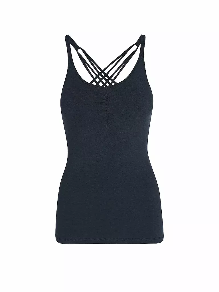 MANDALA | Damen Yoga Top Infinity | Bleu foncé
