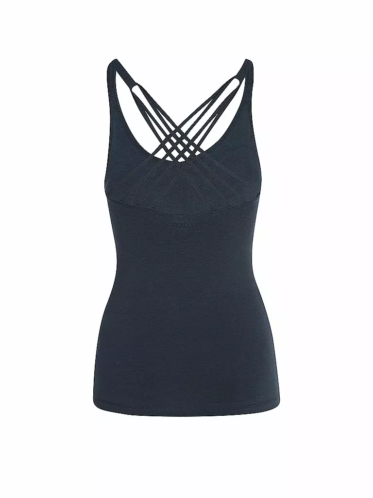 MANDALA | Damen Yoga Top Infinity | Bleu foncé