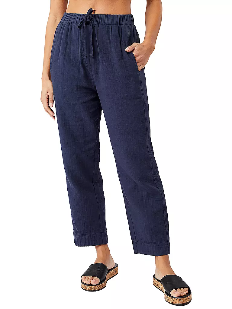 MANDALA | Damen Yogahose Mousselin | Bleu foncé