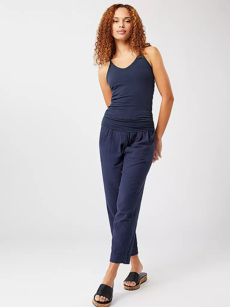 MANDALA | Damen Yogahose Mousselin | Bleu foncé
