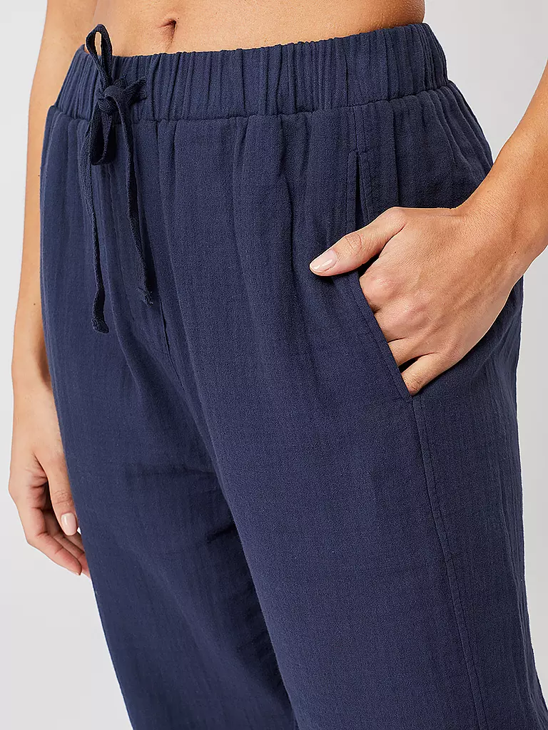 MANDALA | Damen Yogahose Mousselin | Bleu foncé