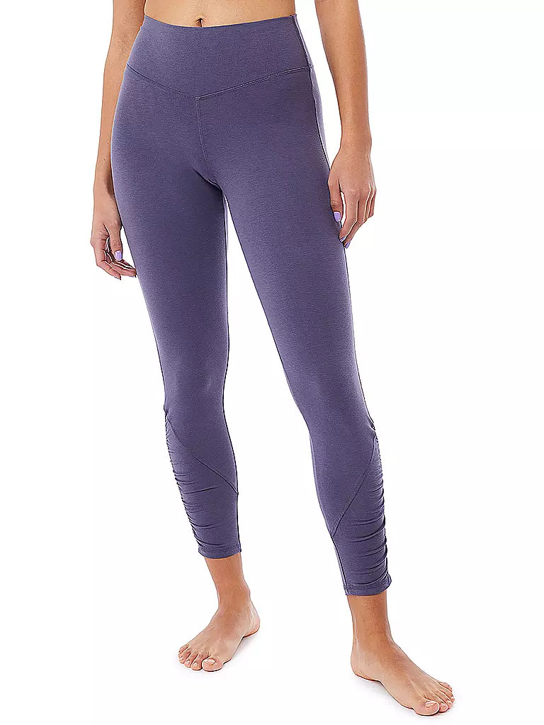 MANDALA | Damen Yogatight Cropped Ruffled | Lilas