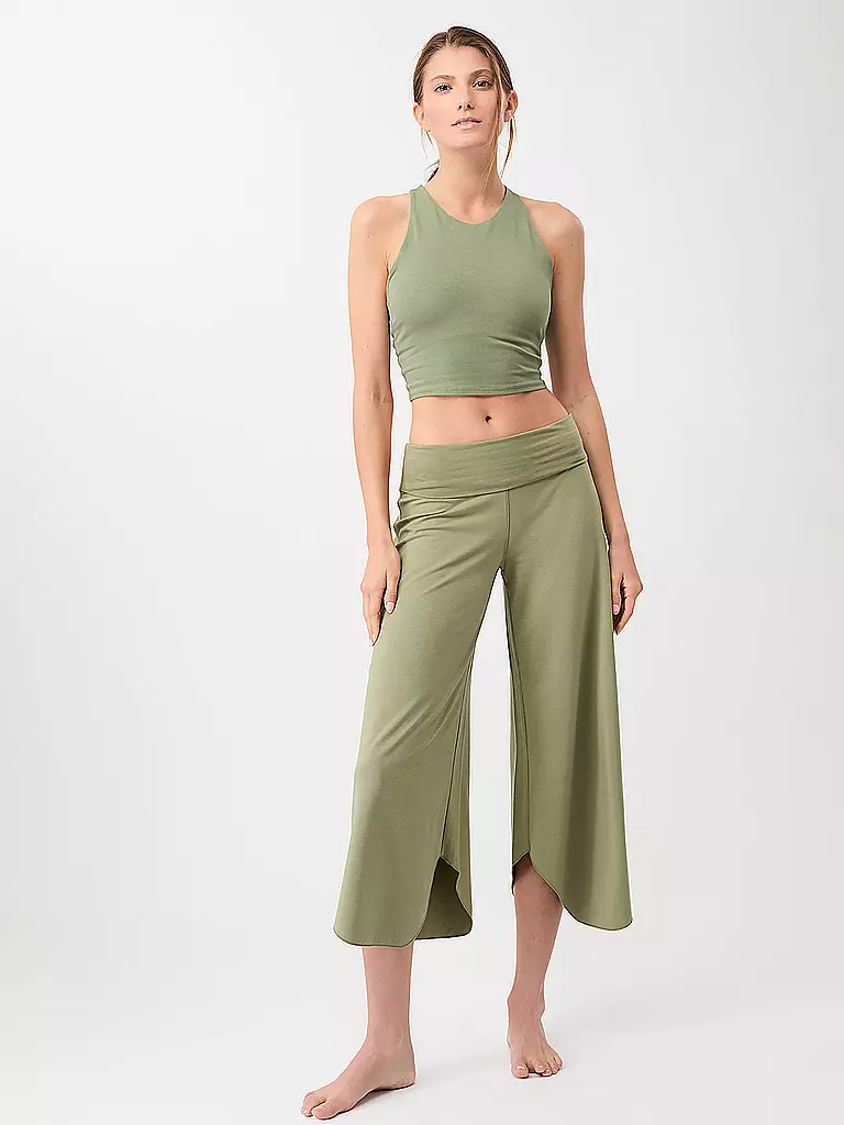 MANDALA | Pantalon de yoga femme Roll Over Tulip | Olive