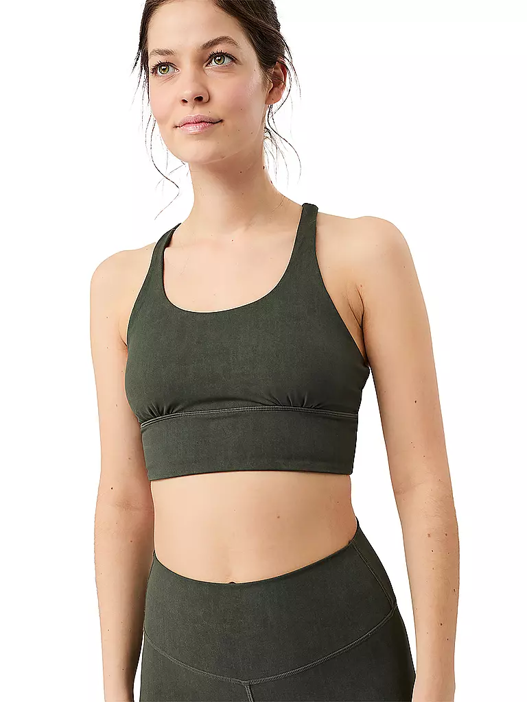 MANDALA | Soutien-gorge de sport pour femmes Mono imprimé maintien moyen | Vert foncé