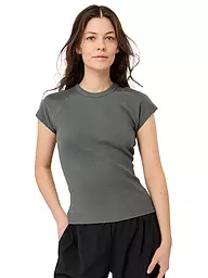 MANDALA | T-shirt de yoga côtelé slim fit pour femmes | Gris