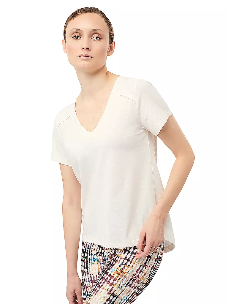 MANDALA | T-shirt de yoga pour femmes The New V-Neck | Blanc