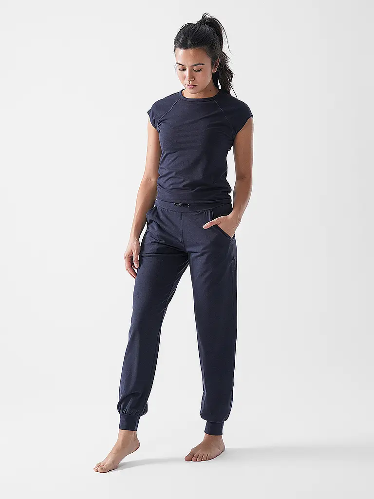 MANDALA | T-shirt de yoga slim fit pour femmes | Bleu foncé
