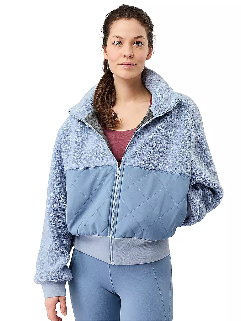 MANDALA | Veste bomber à capuche Warm Up pour femmes | Bleu clair