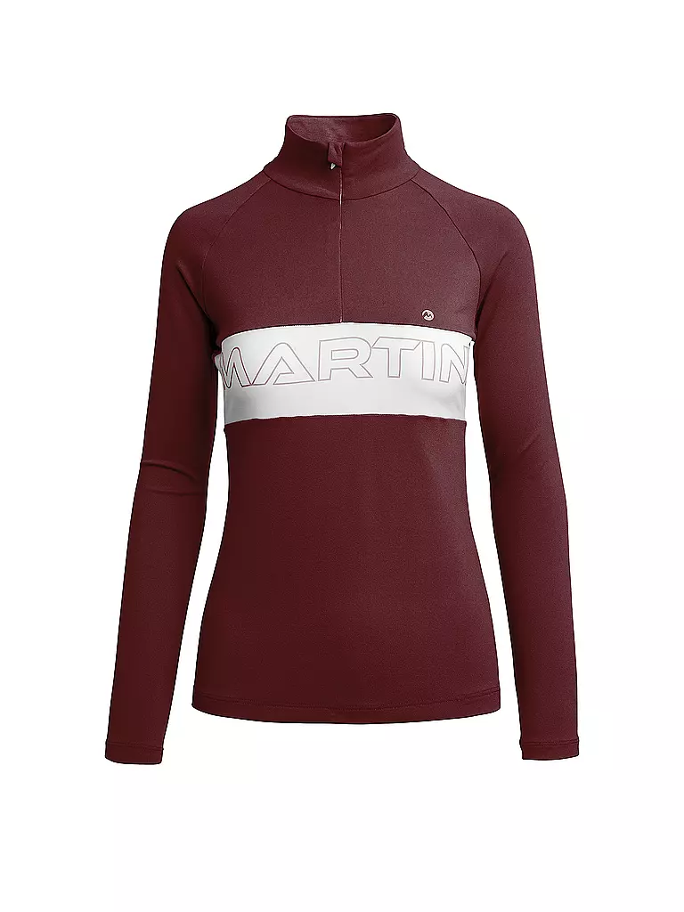 MARTINI | Damen Funktions Zipshirt Pearl | Rouge foncé
