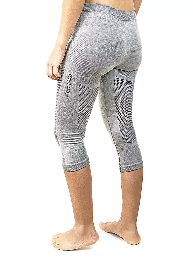 MERINO & MORE | Sous-vêtement thermique 3/4 pour femme | Gris