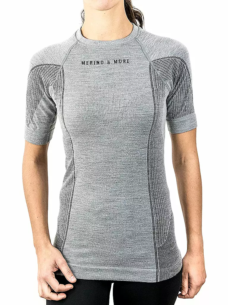 MERINO & MORE | T-shirt de sport à manches courtes pour femmes | Gris