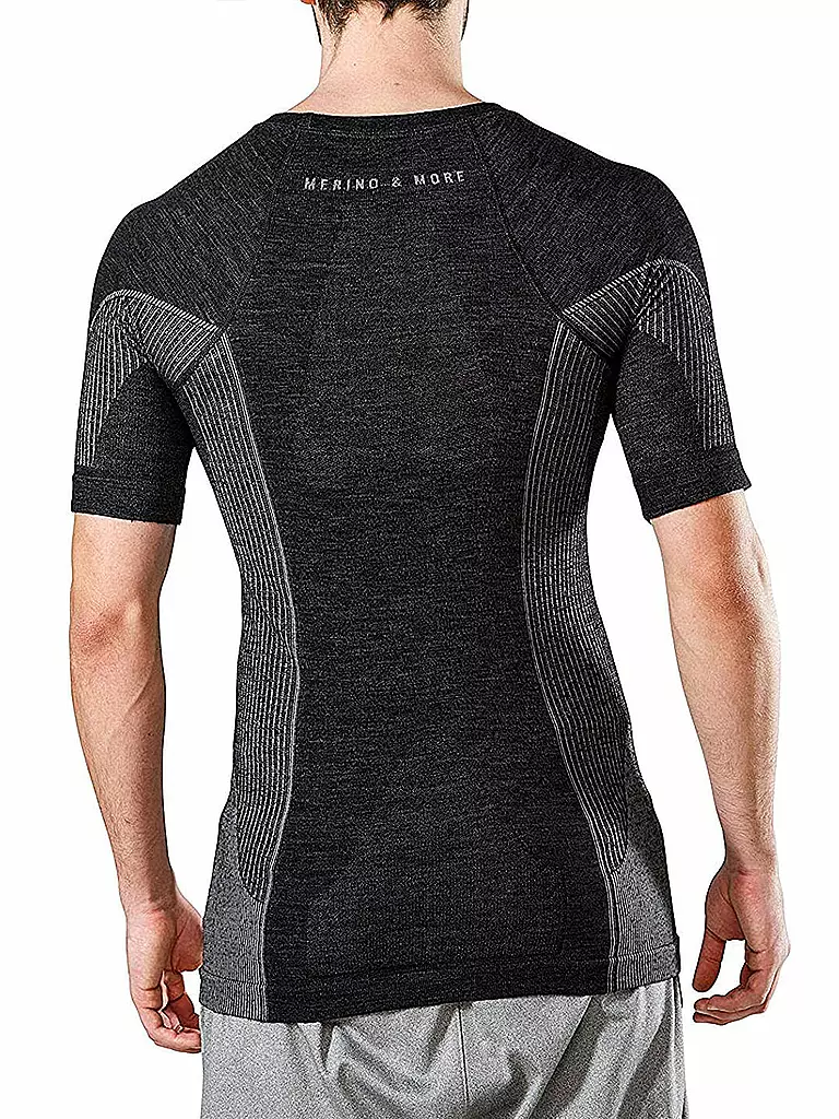 MERINO & MORE | T-shirt de sport à manches courtes pour homme | Noir