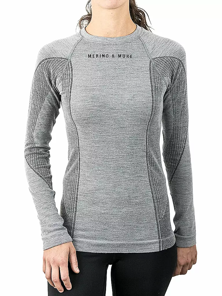 MERINO & MORE | T-shirt de sport à manches longues pour femmes | Gris