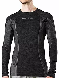 MERINO & MORE | T-shirt de sport à manches longues pour hommes | Noir
